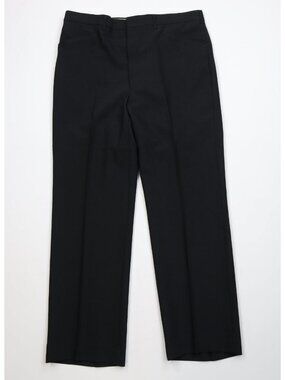 Vintage 70s Streetwear Mens 36x30 Knit Flared Wide Leg Chino Pants Black USA